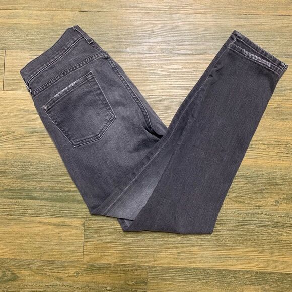 7 For All Mankind Gray Distressed Relaxed Straight Cuff Ankle Jean Mid Rise 26 4 - Picture 5 of 11